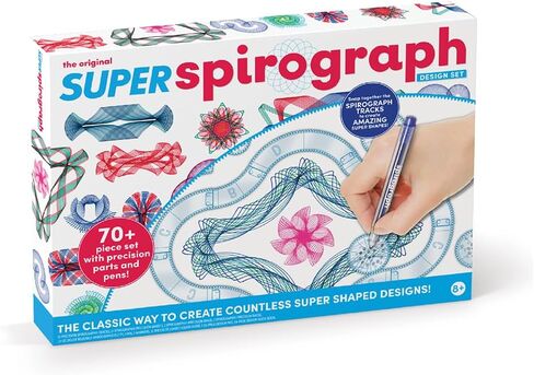 Spirograph with Markers, Arts and Crafts, Kids Toys, Art Supplies, Craft Supplies, Drawing Kit, Spiral Art, Classic Gear Design Kit, Markers, Design Sheet Included, Ages 8+ in Kuwait