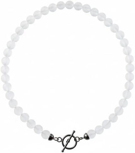 Ratnavali Arts Beaded Gemstone Necklace for Women Toggle Clasp, Colorful Boho Bead Choker Natural Stone Surfer Beach Necklaces 14K Gold Plated Silver Summer Handmade Jewelry in Saudi Arabia