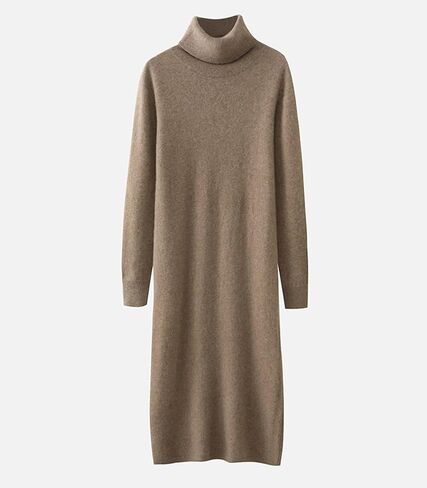 Long Sweater Women's Dress Knitted Turtleneck Long Sleeve 100% Merino Wool Pullover Winter Warm Tops in Saudi Arabia