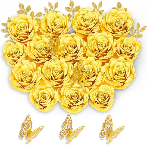 زهور ورقية من Mverse لمجموعة تزيين قبعة التخرج، زهور ورود صغيرة للحرف اليدوية، زهور ثلاثية الأبعاد لمشاريع صندوق الظل in Kuwait