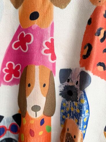 Women’s Colorful Dog Print Knit Sweater – Cozy Long-Sleeve Pullover, Soft Casual Jumper for Dog Lovers & Pet Moms in Saudi Arabia