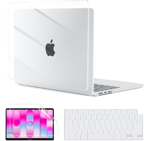 G JGOO متوافق مع حافظة MacBook Neo مقاس 13 بوصة إصدار 2026 موديل A3404، حافظة صلبة واقية للكمبيوتر المحمول من البلاستيك الشفاف مع غطاء لوحة مفاتيح وواقي شاشة in Kuwait