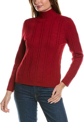 Anne Klein Women's Chevron Stitch Sweater W/Mock Neck in Kuwait