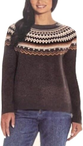 Weatherproof Vintage Ladies' Fairisle Crew Neck Sweater in Saudi Arabia