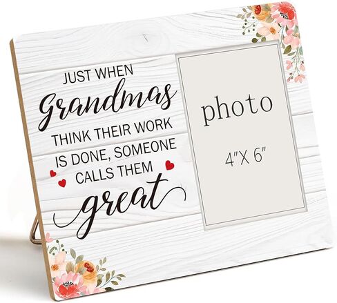 Just When Grandmas Think Their Work Is Done Someone Calls Them Great Picture Photo Frame, First Time Great Grandmother Picture Frames for New Grandma Nana Gigi Gifts (4x6 Inch Photo) in Saudi Arabia