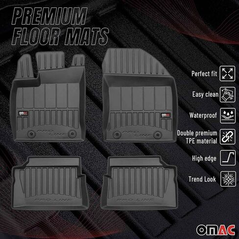 OMAC Premium Floor Mats for Lexus CT 200h 2011-2017 Car Mats All Weather 3D Custom Fit Rubber Mat Waterproof Odorless TPE Floor Liners Laser Measured Non-Slip (Black) in Kuwait