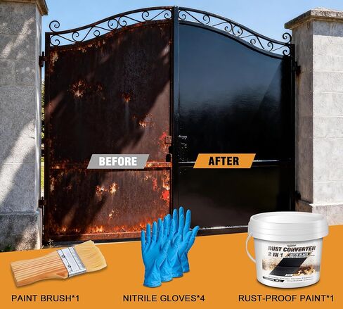 2 in 1 Rust Converter & Metal Primer, 36oz Matte Black Water-Based Rust Remover Paint for Metal, Trailer, Truck, Chassis, Frame, Rust Inhibitor and Encapsulator, Easy Application, Long-Lasting in Kuwait