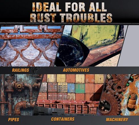 2 in 1 Rust Converter & Metal Primer, 36oz Matte Black Water-Based Rust Remover Paint for Metal, Trailer, Truck, Chassis, Frame, Rust Inhibitor and Encapsulator, Easy Application, Long-Lasting in Kuwait