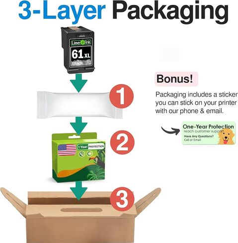 Limeink 1 Remanufactured Ink Cartridge Replacement for HP 61 Ink Cartridge Combo Pack for HP 61 cartridges for Envy 4500 61xl for HP61 Cartridges XL - 1 Black in Saudi Arabia