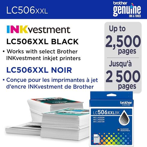 Brother Genuine LC506XXLBKS Super High Yield Black Ink Cartridge for MFC-J4355DW, MFC-J4555DW, MFC-J6560DW, MFC-J6960DW, MFC-J6975DW with Tech Smart USA Printer Essentials Download Card for PC in Saudi Arabia