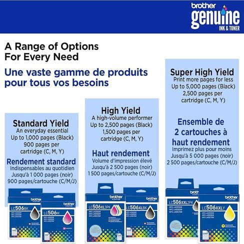 Brother Genuine LC506XXLBKS Super High Yield Black Ink Cartridge for MFC-J4355DW, MFC-J4555DW, MFC-J6560DW, MFC-J6960DW, MFC-J6975DW with Tech Smart USA Printer Essentials Download Card for PC in Saudi Arabia