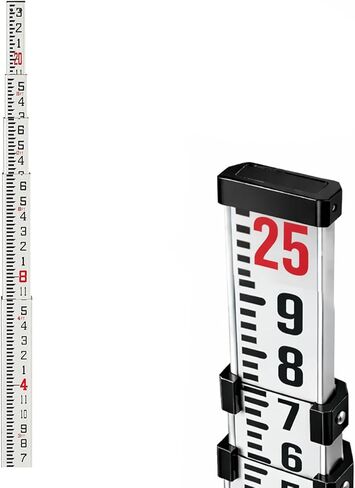 AdirPro 20 ft Fiberglass Telescoping Grade Rod | 5-Section Rectangular Leveling Rod with 10th Foot Graduations | Non-Glare, Corrosion Resistant | Heavy-Duty Carrying Case Included in Saudi Arabia