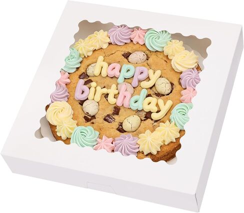 Moretoes 20 Pack Cookie Boxes White Bakery Boxes with Window, 12x5.5x2.5 Inches Treat Boxes for Chocolate Covered Strawberries, Donuts, Pies, Cakes, Muffins, Pastries in Kuwait