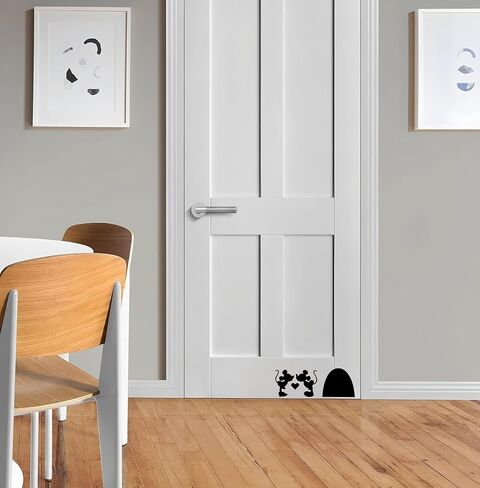 Cute Mouse Couple Kissing Wall Decal - Removable Vinyl Sticker for Nursery, Kids Room, Home Decor (4''x10'', 2pcs) in Saudi Arabia