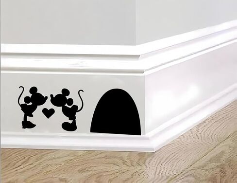 Cute Mouse Couple Kissing Wall Decal - Removable Vinyl Sticker for Nursery, Kids Room, Home Decor (4''x10'', 2pcs) in Saudi Arabia