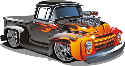 ملصق جداري من الفينيل قابل للإزالة/تغيير الموضع من Hot Rod Kids، رسم فني قابل للتقشير واللصق (22 بوصة × 41 بوصة) in Kuwait