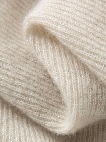 Women’s Soft Shimmer Cashmere Crewneck Sweater, Skin-Friendly Lightweight Knit Pullover for Comfortable Daily Wear in Saudi Arabia