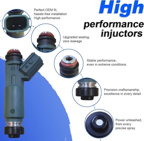 23250-22040 حاقن الوقود 12 فتحة متوافقة مع 2000-2004 تويوتا كورولا 1.8 لتر، لسيارة 2000-2002 شيفروليه بريزم 1.8 لتر، لسيارة تويوتا ماتريكس 1.8 لتر 2003-2006، استبدال # 23250-0D040، مجموعة من 4 in Kuwait