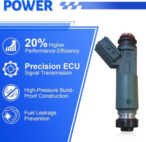 23250-22040 حاقن الوقود 12 فتحة متوافقة مع 2000-2004 تويوتا كورولا 1.8 لتر، لسيارة 2000-2002 شيفروليه بريزم 1.8 لتر، لسيارة تويوتا ماتريكس 1.8 لتر 2003-2006، استبدال # 23250-0D040، مجموعة من 4 in Kuwait