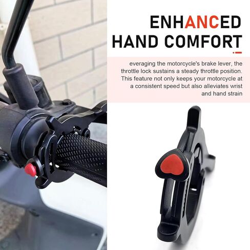 Motorcycle Cruise Control Assist, Outdoor Anti-slip Waterproof Throttle Lock Clamp, Effort-saving Motor Speed Cruise Controller, Universal for Most Motors, ATVs, E-bikes (Black) in Kuwait