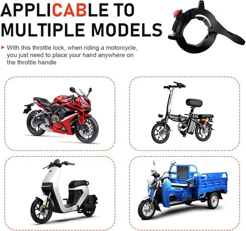 Motorcycle Cruise Control Assist, Outdoor Anti-slip Waterproof Throttle Lock Clamp, Effort-saving Motor Speed Cruise Controller, Universal for Most Motors, ATVs, E-bikes (Black) in Kuwait