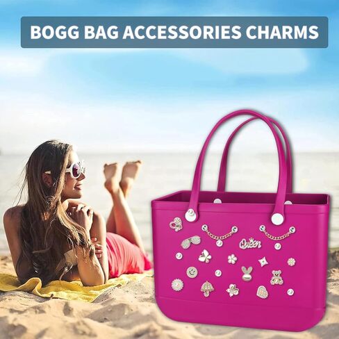 Bag Charms for Bogg Bag Accessories 25PCS Bling Acrylic Decorative Bogg Bag Charms for Beach Tote Rubber Bag Accessories in Kuwait