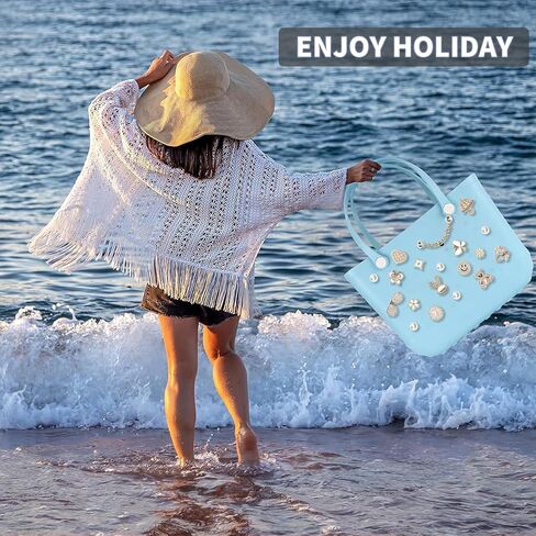 Bag Charms for Bogg Bag Accessories 25PCS Bling Acrylic Decorative Bogg Bag Charms for Beach Tote Rubber Bag Accessories in Kuwait