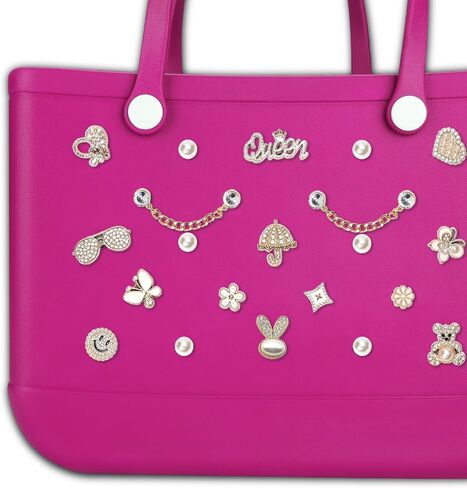 Bag Charms for Bogg Bag Accessories 25PCS Bling Acrylic Decorative Bogg Bag Charms for Beach Tote Rubber Bag Accessories in Kuwait