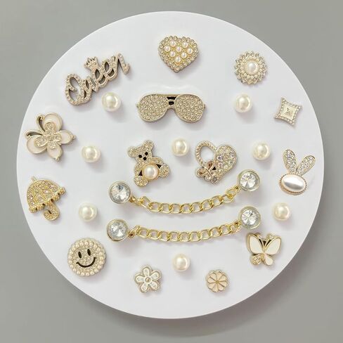 Bag Charms for Bogg Bag Accessories 25PCS Bling Acrylic Decorative Bogg Bag Charms for Beach Tote Rubber Bag Accessories in Kuwait