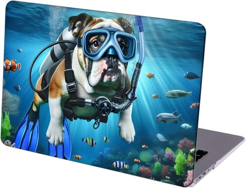 Compatible with MacBook Air 15.3-inch, Hard Shell Case with Keyboard Cover and Screen Protector (A2941, M2 Chip / A3114, M3 Chip / A3241, M4 Chip, 2023-2025 Release) - English Bulldog MC22914 in Saudi Arabia