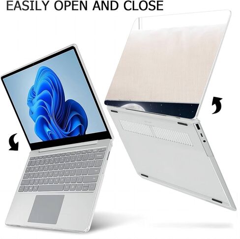 متوافق مع Surface Laptop Go 2/1 12.4 بوصة، حافظة صلبة مع غطاء لوحة مفاتيح وواقي شاشة (الطرازات: 2013&1943، إصدار 2022 2020) - Wolf MC22657 in Kuwait