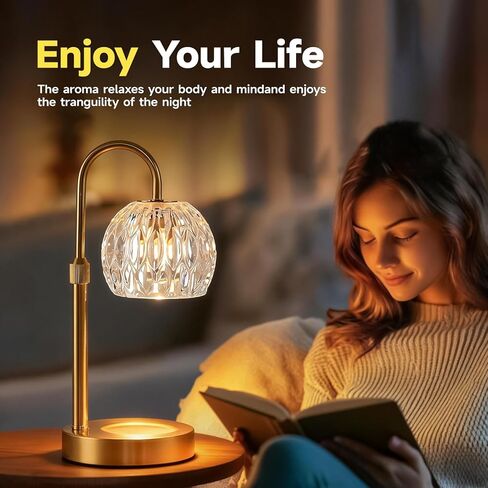 Gold Candle Warmer Lamp with Timer Dimmable, Birthday Gifts for Women Mom, House Warming Gifts New Home Decor, Wax Melt Warmer for Jar Candles in Saudi Arabia