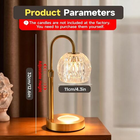 Gold Candle Warmer Lamp with Timer Dimmable, Birthday Gifts for Women Mom, House Warming Gifts New Home Decor, Wax Melt Warmer for Jar Candles in Saudi Arabia