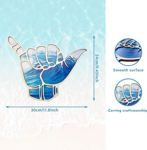 Wooden Shaka Wall Sign Hang Loose Sign Hawaii Aloha Surfer Hand Sign Nursery Room Decor Surf Wall Decor for Home Living Room Bathroom Bedroom and Nursery in Kuwait