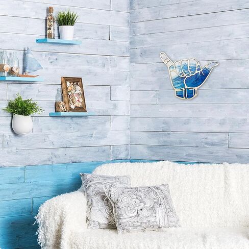 Wooden Shaka Wall Sign Hang Loose Sign Hawaii Aloha Surfer Hand Sign Nursery Room Decor Surf Wall Decor for Home Living Room Bathroom Bedroom and Nursery in Kuwait