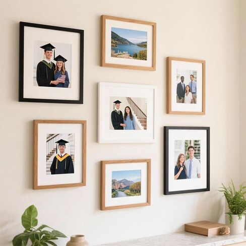 A4 Picture Frame for Wall|Photo Frame for Wall Photo Display, Gallery Wall or Photo Wall Arrangements | Standard A4 Frame Available in Black, White, Wood Colors (Natural wood, 8x12) in Saudi Arabia