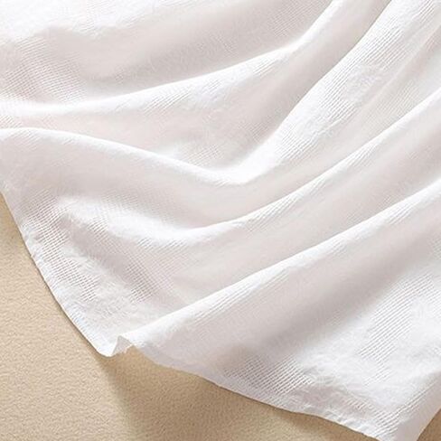 Cotton Linen Hoodies for Women Summer 3/4 Sleeve Button Up Drawstring Tops Lightweight Casual Gauze Shirts in Saudi Arabia