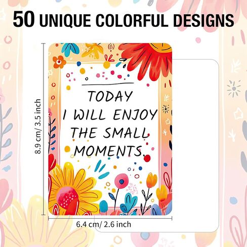 50 Pcs Positive Affirmations Cards, 2.52 * 3.5 Inch Inspirational Motivational Cards for Women, Employees Coworkers, and Kids, Blank Back in Kuwait