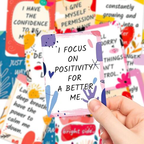 50 Pcs Positive Affirmations Cards, 2.52 * 3.5 Inch Inspirational Motivational Cards for Women, Employees Coworkers, and Kids, Blank Back in Kuwait