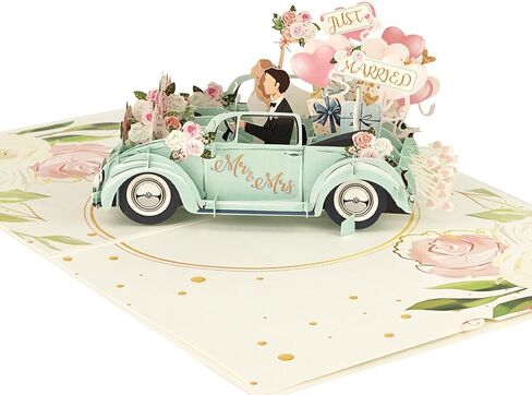 Happy Wedding Card, Just Married Mr and Mrs Milestone Pop Up Greeting Card for Marriage, Soulmates, Celebration, Being Together, Congratulations for Couples, Husband, Wife in Saudi Arabia