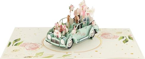 Happy Wedding Card, Just Married Mr and Mrs Milestone Pop Up Greeting Card for Marriage, Soulmates, Celebration, Being Together, Congratulations for Couples, Husband, Wife in Saudi Arabia