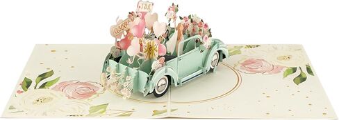 Happy Wedding Card, Just Married Mr and Mrs Milestone Pop Up Greeting Card for Marriage, Soulmates, Celebration, Being Together, Congratulations for Couples, Husband, Wife in Saudi Arabia