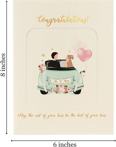 Happy Wedding Card, Just Married Mr and Mrs Milestone Pop Up Greeting Card for Marriage, Soulmates, Celebration, Being Together, Congratulations for Couples, Husband, Wife in Saudi Arabia