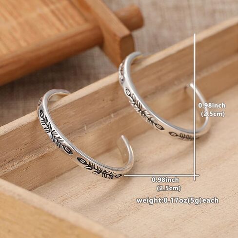 Hoop Earrings, Handmade Jewelry, Hypoallergenic Jewelry Gifts for Her, Stamped Everyday Earrings in Saudi Arabia