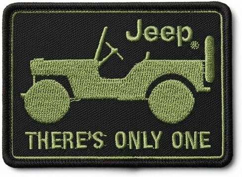 Jeep There's Only One Embroidered Patch | 3.5" X 2.5" Heat Seal Patch for Clothes, Backpacks, Hats, Jackets, and Jeans in Kuwait