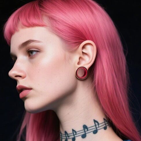 12PCS Stainless Steel Ear Gauges Plugs Double Flare Mix Color Flesh Tunnels Ear Stretcher Expander Body Jewelry for Women and Men in Kuwait