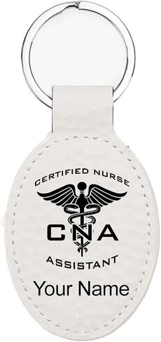 LaserGram Oval Keychain, CNA Certified Nurse Assistant, Personalized Engraving Included (Light Brown) in Kuwait