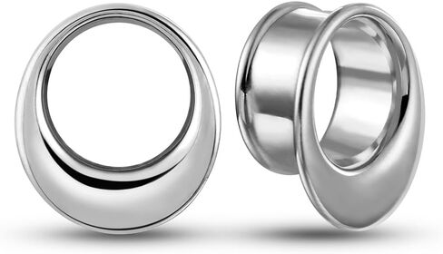 2pcs Classic Ear Gauges Horn Hollow Design for Stretched Ears Hypoallergenic 316 Stainless Steel Ear cuff Tunels plugs 00G 8mm-16mm(0G-5/8'') Gold and Silver in Kuwait