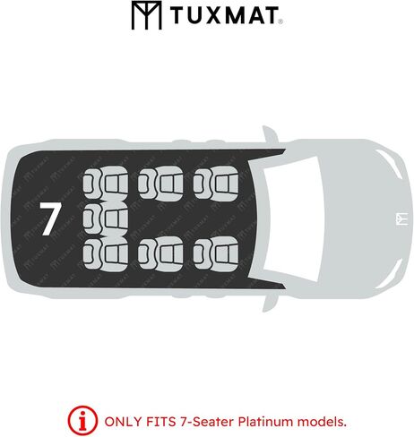 TuxMat - for Toyota Sienna 7-Seater Platinum 2025-2026 Models - Custom Car Mats - Maximum Coverage, All Weather, Laser Measured - This Full Set Includes 1st, 2nd and 3rd Rows in Kuwait