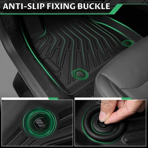 Floor Mats for Kia Telluride 2020 2021 2022 2023 2024 2025 7/8 Seats, TPE TPE Non-Slip Summer Winter All Weather Protection Custom Fit Floor Liners & Seatback Mat & Cargo Liner in Kuwait